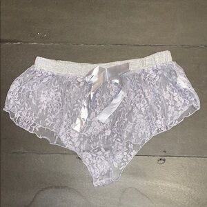 Avidlove Small Purple Lace Panties with Bow Detail and Sheer Fabric